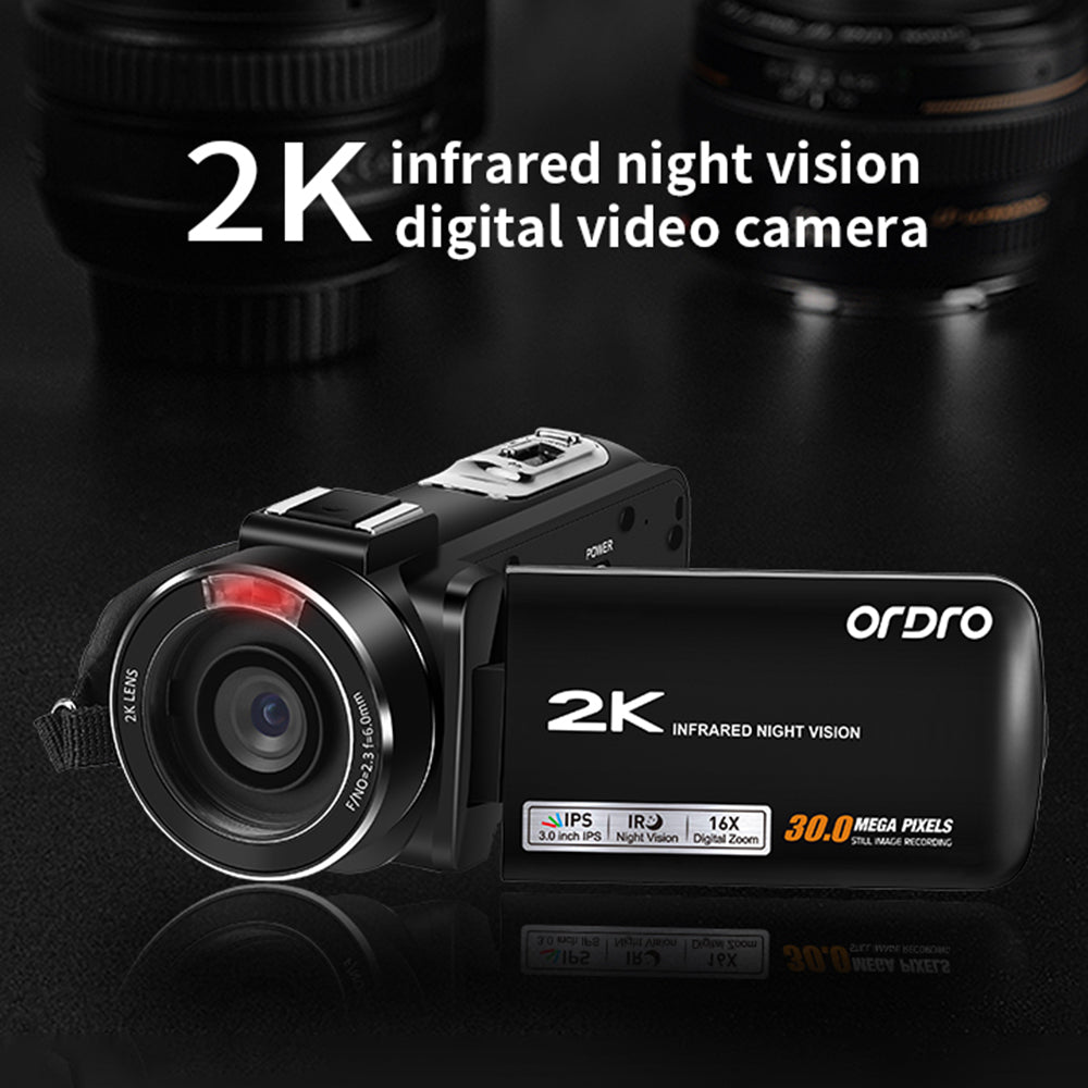 ORDRO Z63 16X Digital Zoom Full HD 2K 3.0-inch Touch Screen Digital Camera + Mic + Bracket + Shading Hood ORDRO Z63 16X Digital Zoom Full HD 2K 3.0-inch Touch Screen Digital Camera + Mic + Bracket + Shading Hood